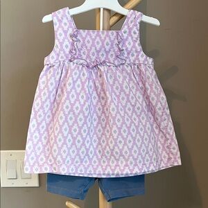 ⭐️⭐️ PICK 5 / $20 Carter's Sleeveless Top with Blue Shorts 18M
